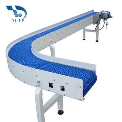 DLTE  90degree Turn Conveyor with baffles Straight Modular Belt Conveyer with baffles guard back plate